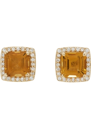 Pearls Before Swine Gold Lok Citrine Stud Earrings