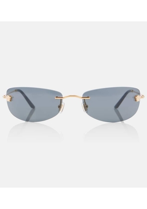 Versace Damier Plaque rectangular sunglasses