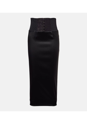 Dolce&Gabbana Corset satin midi skirt