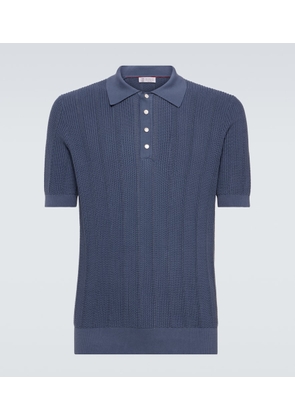 Brunello Cucinelli Ribbed-knit cotton polo shirt