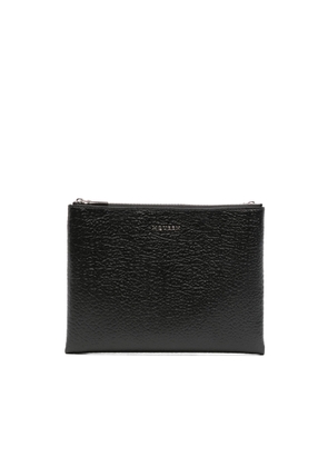 Alexander Mcqueen Black / Silver Ladies Cross Bar Clutch