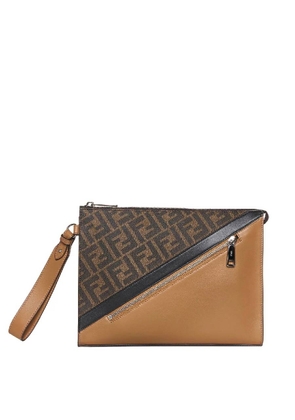Fendi Diagonal FF Zip Clutch Purse
