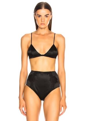 fleur du mal Luxe Bra in Black - Black. Size S (also in L, XS).