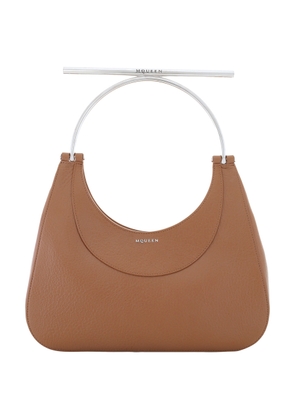 Alexander Mcqueen Ladies Pecan / Silver T-Bar Bag