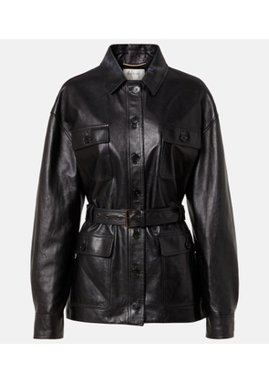 Saint Laurent Saharienne belted leather jacket