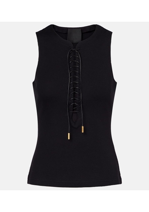 Givenchy 4G lace-up cotton-blend jersey tank top