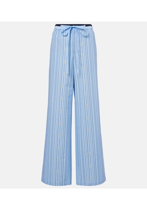 Gucci Horsebit striped cotton palazzo pants