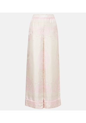Versace Printed silk twill pajama pants