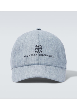 Brunello Cucinelli Logo linen baseball cap