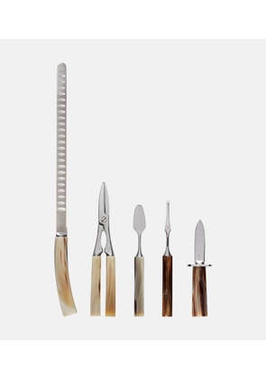 Brunello Cucinelli Horn and stainless steel cutlery set for crudites