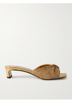Jimmy Choo - Annika 35 Metallic Raffia-jacquard Mules - Gold - IT34,IT36,IT36.5,IT37,IT37.5,IT38,IT38.5,IT39,IT39.5,IT40,IT40.5,IT41,IT42