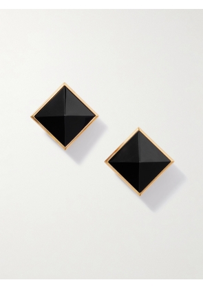 SAINT LAURENT - Gold-tone Resin Clip Earrings - Black - One size