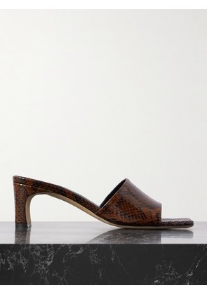 Aeyde - Jeanie Snake-effect Leather Mules - Brown - IT35,IT35.5,IT36,IT36.5,IT37,IT37.5,IT38,IT38.5,IT39,IT39.5,IT40,IT40.5,IT41,IT41.5,IT42