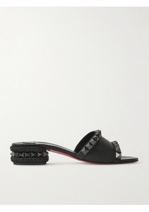 Christian Louboutin - Pyramule 30 Studded Leather Mules - Black - IT36,IT36.5,IT37,IT37.5,IT38,IT38.5,IT39,IT39.5,IT40,IT40.5,IT41,IT41.5,IT42
