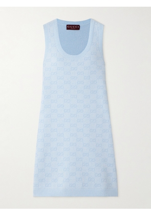 Gucci - Jacquard-knit Cotton Mini Dress - Blue - XS,S,M,L,XL