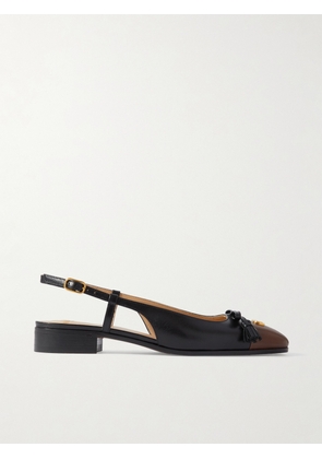 Valentino Garavani - Logo-embellished Tasseled Leather Slingback Ballet Flats - Black - IT35,IT35.5,IT36,IT36.5,IT37,IT37.5,IT38,IT38.5,IT39,IT39.5,IT40,IT40.5,IT41,IT41.5,IT42