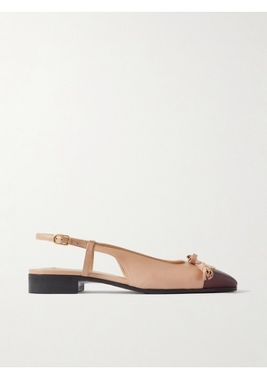 Valentino Garavani - Logo-embellished Tasseled Leather Slingback Ballet Flats - Pink - IT35,IT35.5,IT36,IT36.5,IT37,IT37.5,IT38,IT38.5,IT39,IT39.5,IT40,IT40.5,IT41,IT41.5,IT42