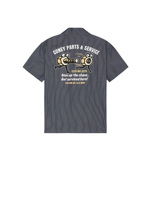 Coney Island Picnic Parts & Service Button Up in Navy. Size L. Also in M, S.