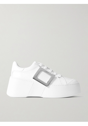 Roger Vivier - Viv' Skate Embellished Leather Sneakers - White - IT36,IT36.5,IT37,IT37.5,IT38,IT38.5,IT39,IT39.5,IT40,IT40.5,IT41,IT41.5,IT42
