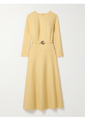 Oscar de la Renta - Belted Wool-blend Midi Dress - Yellow - US2,US4,US6,US8,US10,US12,US14,US16