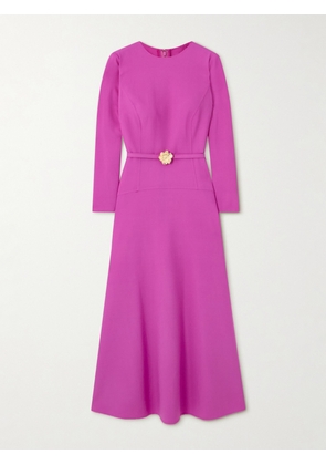 Oscar de la Renta - Belted Wool-blend Midi Dress - Pink - US2,US4,US6,US8,US10,US12,US14,US16
