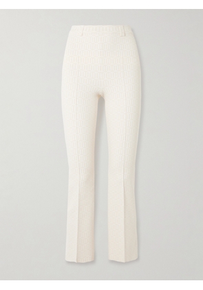 HIGH SPORT - Charlie Cotton-blend Jacquard Slim-leg Pants - Ivory - xx small,x small,small,medium,large