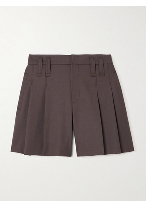 Brunello Cucinelli - Pleated Wool-blend Shorts - Brown - IT36,IT38,IT40,IT42,IT44,IT46,IT48,IT50