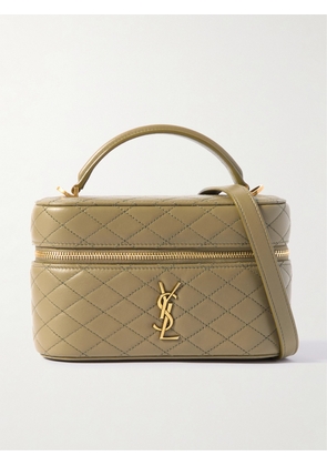 SAINT LAURENT - Gaby Vanity Quilted Leather Shoulder Bag - Green - One size