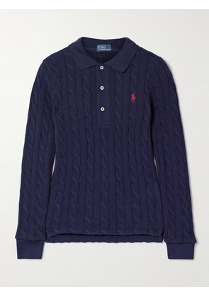 Polo Ralph Lauren - Cable-knit Cotton Polo Sweater - Blue - xx small,x small,small,medium,large,x large