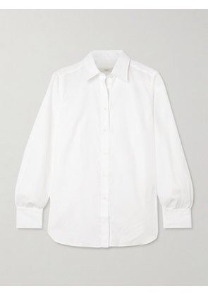 Purdey - Logo-embroidered Cotton-poplin Shirt - White - UK 6,UK 8,UK 10,UK 12,UK 14,UK 16,UK 18