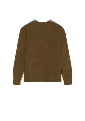 FLANEUR Knitted Swirl Sweater in Olive,Baby Blue. Size L. Also in M.