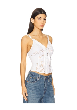 Free People Sweet Sammi Eyelet Top in White. Size L. Also in M, S, XL, XS.