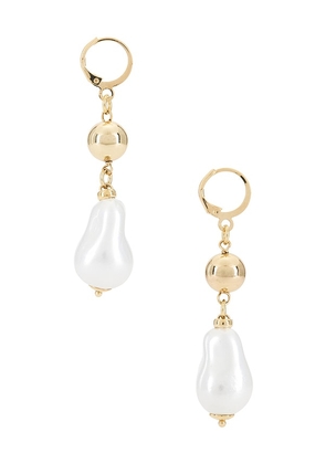 Maison Irem Ann Earrings in Metallic Gold.