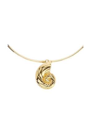 Lele Sadoughi Nautilus Collar Necklace in Metallic Gold.
