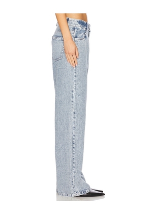 Tanner Fletcher Sid Lace Loop Straight Leg Jeans in Blue. Size 24. Also in 26, 28.
