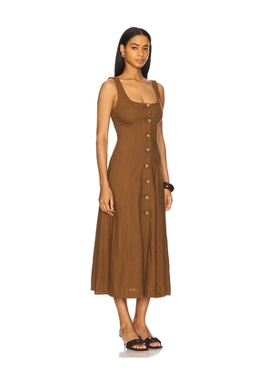 Tularosa Carley Midi Dress in Brown. Size L. Also in M, S, XL, XS, XXS.