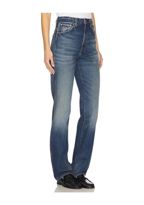 GRLFRND Sara Super High Rise Straight Jeans in Blue. Size 23. Also in 24, 25, 26, 27, 28, 29, 32.