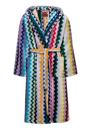 Missoni carlie Multicolor Hooded Bathrobe And Zig Zag Motif In Cotton