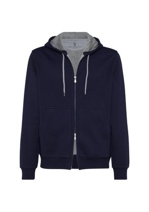 Brunello Cucinelli Cotton-Cashmere-Silk-Blend Hoodie