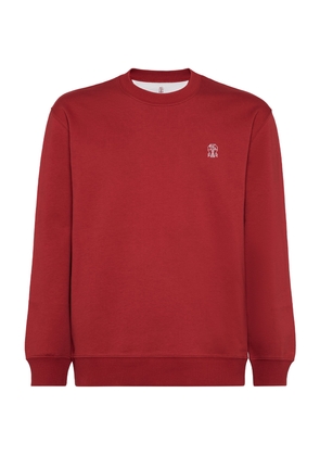 Brunello Cucinelli Cotton-Blend Embroidered Sweatshirt