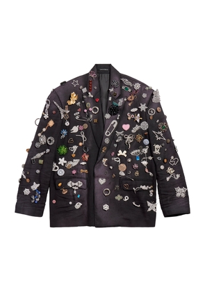 Balenciaga Wool Brooches Tailored Jacket