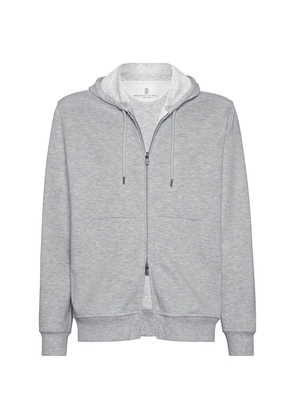 Brunello Cucinelli Cotton-Blend Zip-Up Hoodie