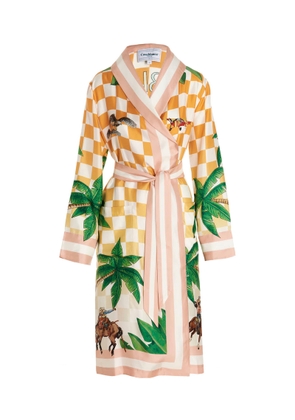 Casablanca Printed Silk Robe