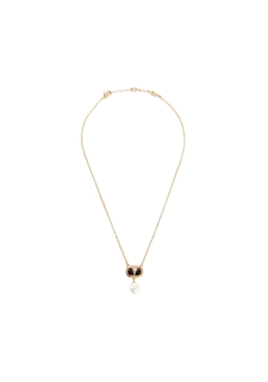 Oval enamelled vlogo necklace