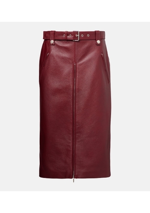Gucci Leather midi skirt