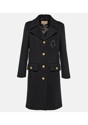 Gucci Double G embroidered wool coat