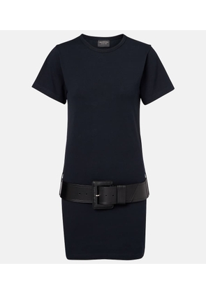Balenciaga Belted cotton-blend jersey minidress