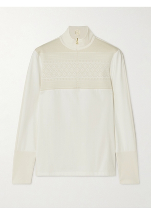 BOGNER - Elissa Intarsia Knit-trimmed Stretch-jersey Base Layer - Ivory - FR 34,FR 36,FR 38,FR 40,FR 42,FR 44