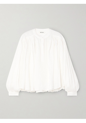 RÓHE - Gathered Ramie-voile Blouse - White - FR 34,FR 36,FR 38,FR 40,FR 42,FR 44