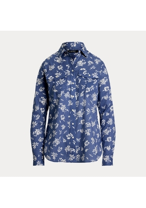 Classic Fit Floral Cotton Voile Shirt